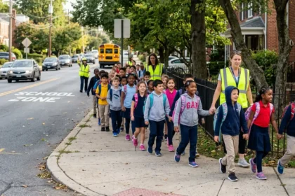 Walking Bus Kids School ICE Operations