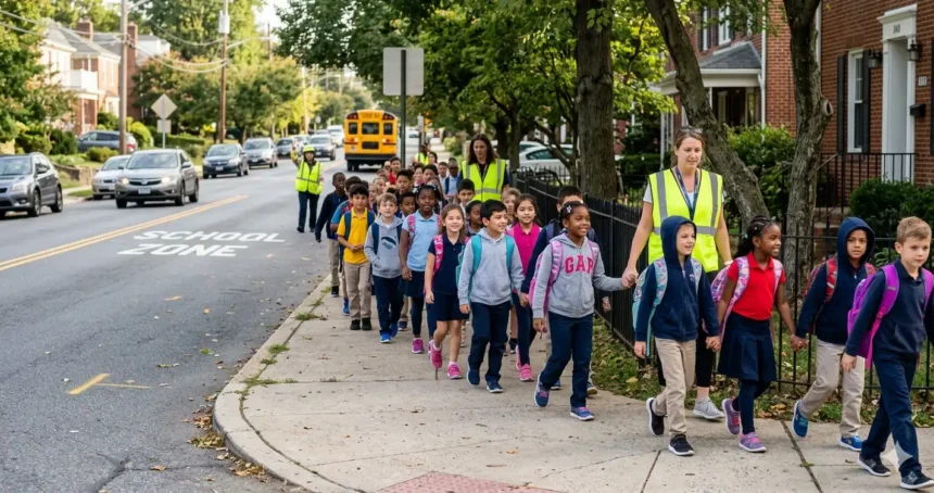 Walking Bus Kids School ICE Operations