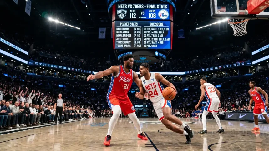 Brooklyn Nets VS 76ers Match Player Stats Shifts