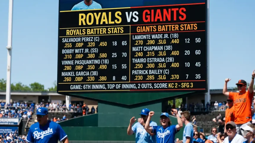 Kansas City Royals vs San Francisco Giants Match Player Stats