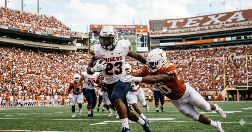 UTEP Football vs Texas Longhorns Football Match Player Stats