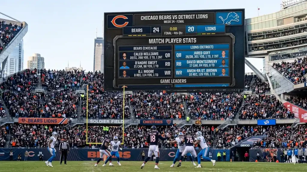 chicago bears vs detroit lions match player stats