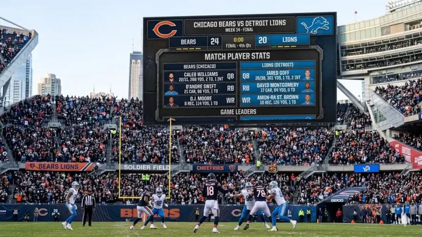 chicago bears vs detroit lions match player stats