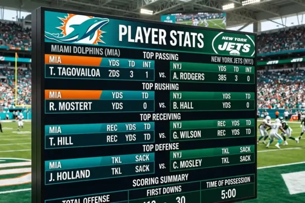 miami dolphins vs new york jets match player stats