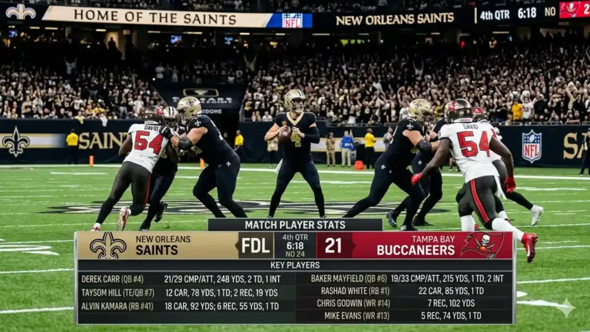 new orleans saints vs tampa bay buccaneers match player stats