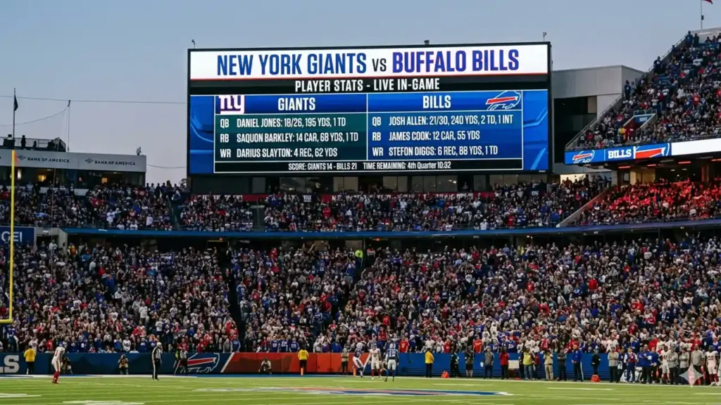 new york giants vs buffalo bills match player stats