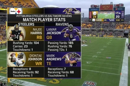 pittsburgh steelers vs baltimore ravens match player stats