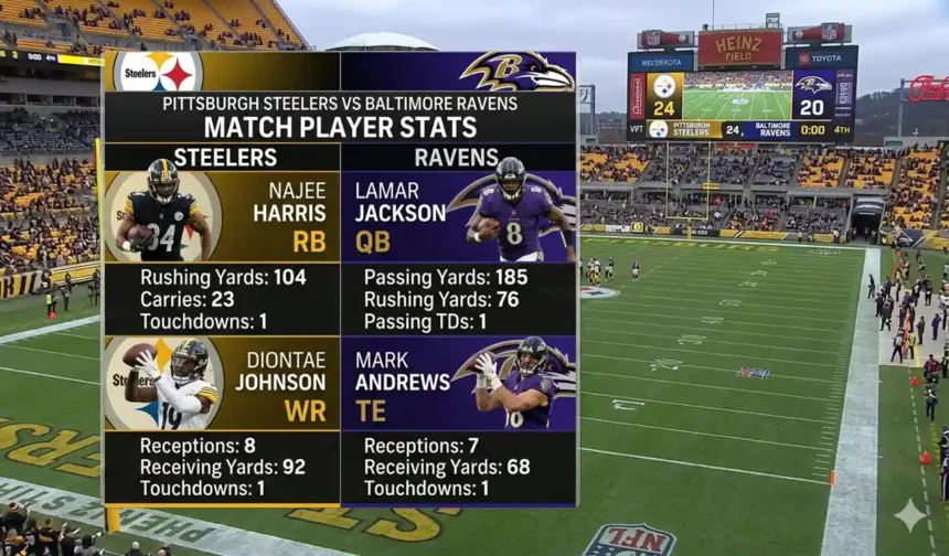 pittsburgh steelers vs baltimore ravens match player stats