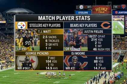 pittsburgh steelers vs chicago bears match player stats