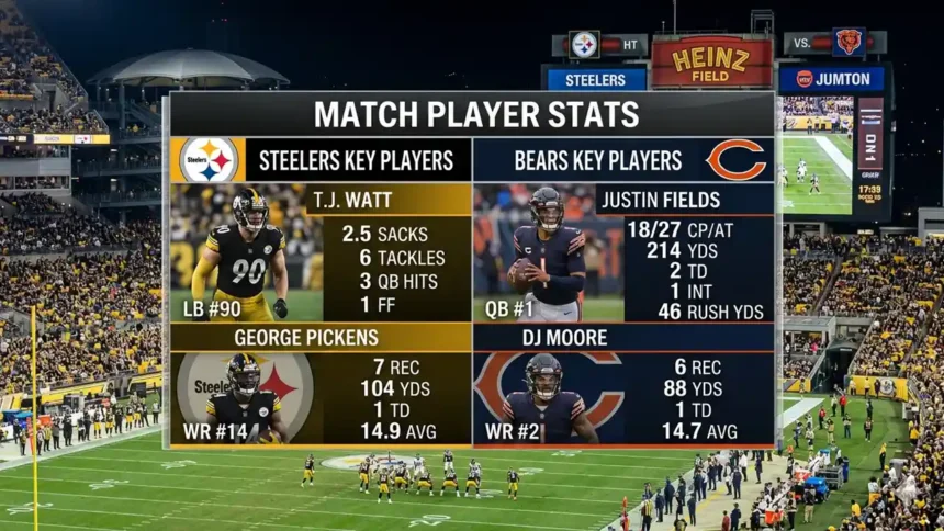 pittsburgh steelers vs chicago bears match player stats