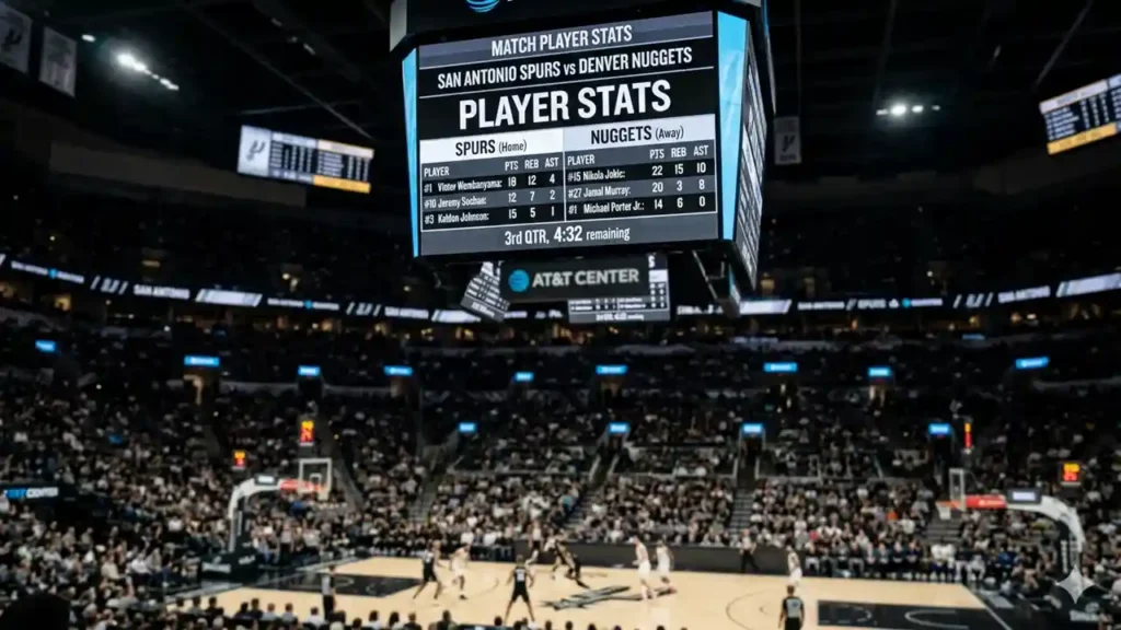 san antonio spurs vs denver nuggets match player stats