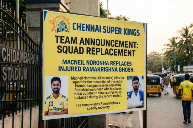 Chennai Super Kings Sign Macneil Noronha Replacing Injured Ramakrishna Ghosh