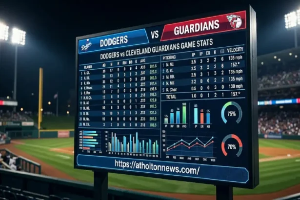dodgers vs cleveland guardians match player stats