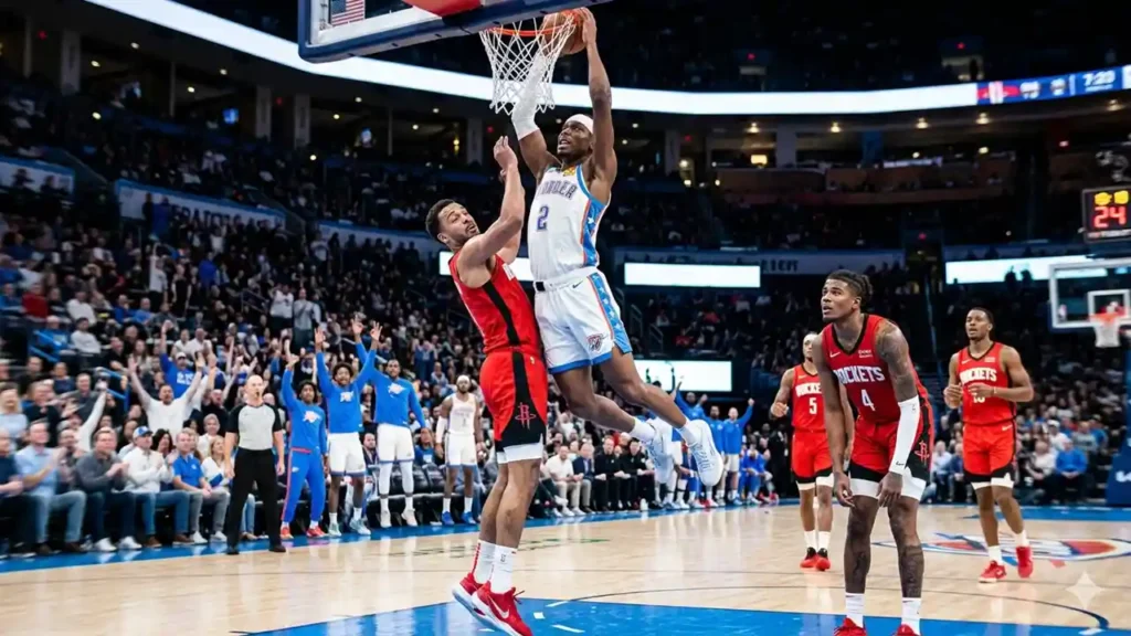 houston rockets vs oklahoma city thunder match player stats