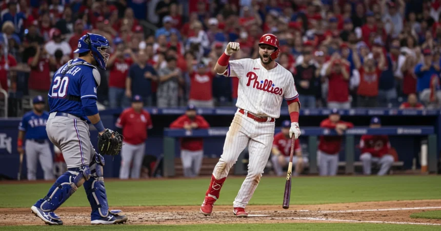 phillies vs texas rangers match player stats