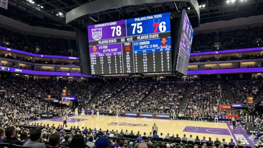 sacramento kings vs 76ers match player stats