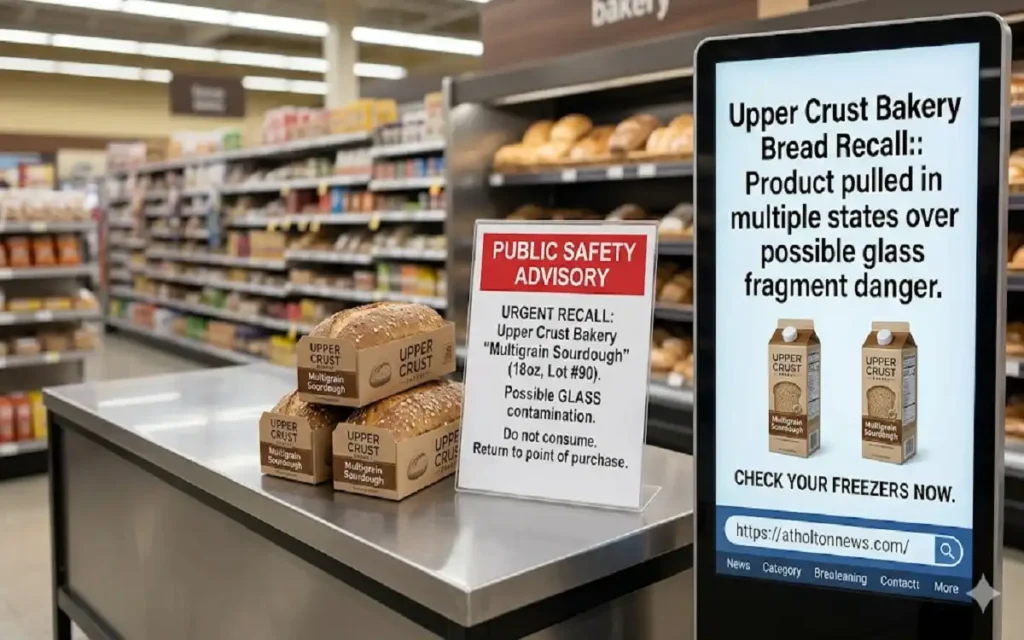 upper crust bakery bread in multiple states recalled due to possible glass fragments