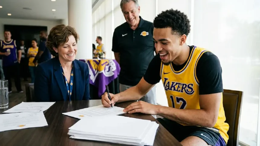 Los Angeles Lakers Kylor Kelley Signing