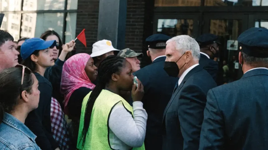 Mike Pence Heritage Foundation Clash
