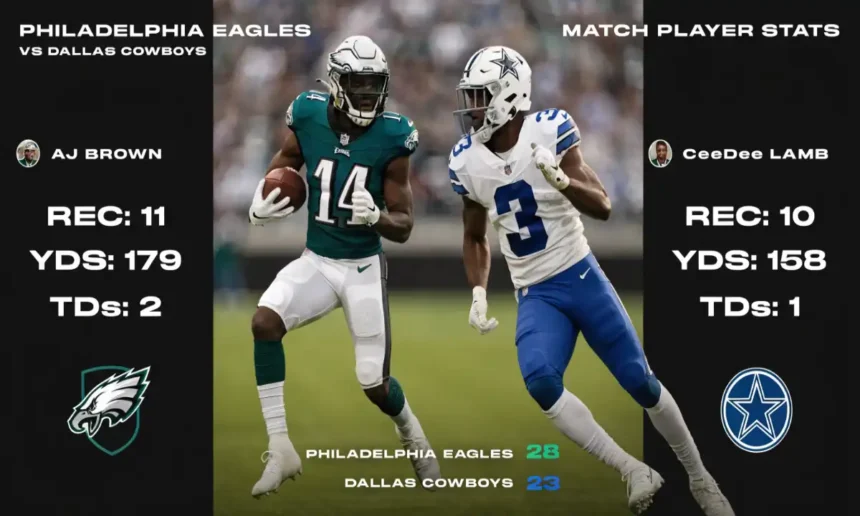 Philadelphia Eagles vs Dallas Cowboys Match Player Stats