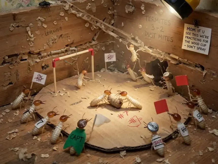 Anyone of You Home is Having a Termites Playing Football in?