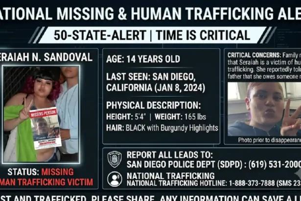 Nationwide Alert Issued for Missing 14-Year-Old Seraiah N. Sandoval Amid Human Trafficking Concerns